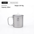 Titanium Single-Wall Mug with Folding Handle and Lid Outdoor Camping Travel Hiking Cups 220Ml-500Ml