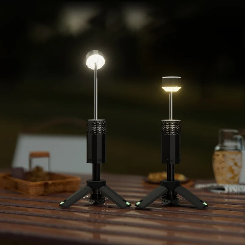 2025 New IP65 13000Mah Magnetic Portable Hiking Camping Fishing Flashlight Telescoping Camping Lantern Telescopic Camping Light