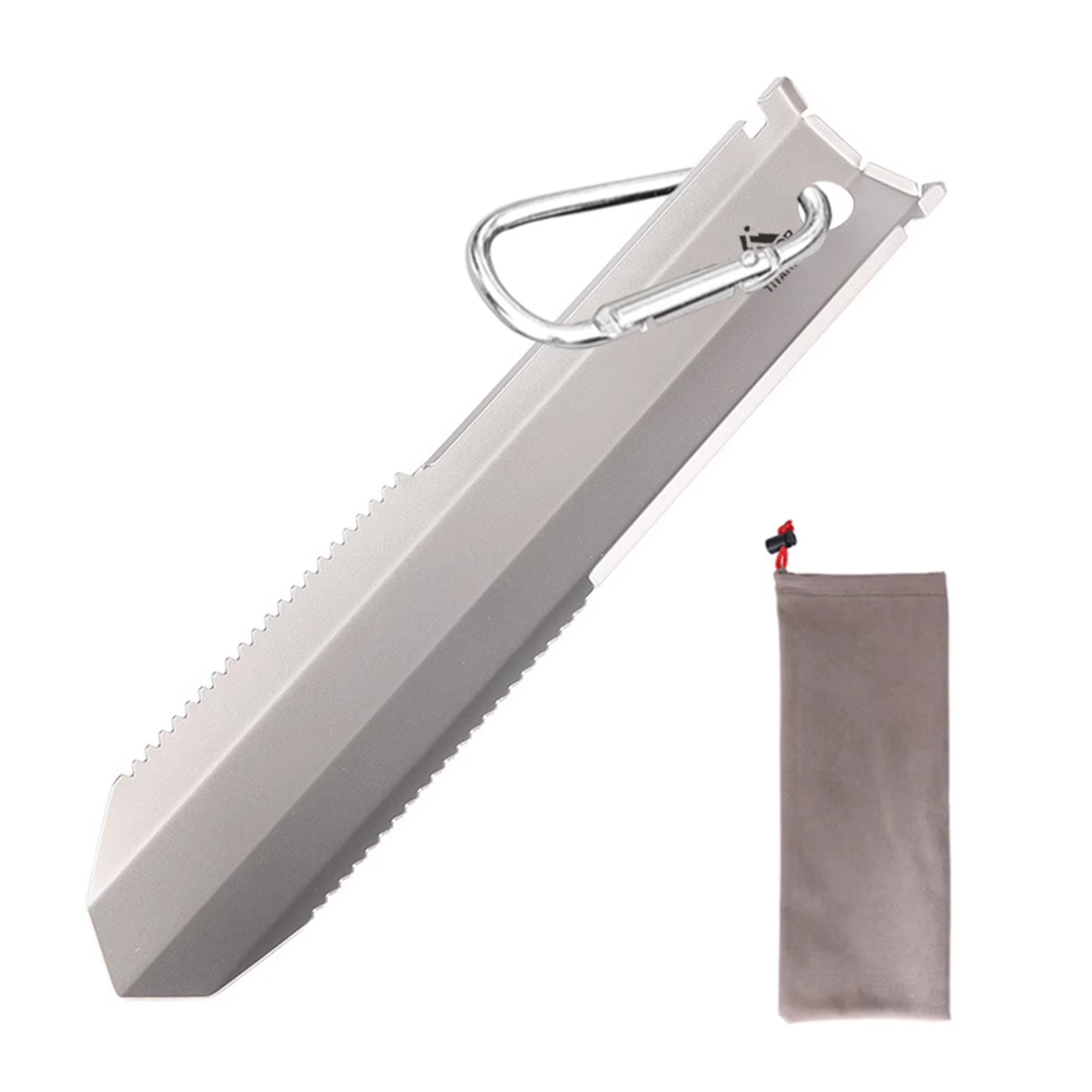 Tomshoo Titanium Garden Hand Serrated Shovel Outdoor Camping Hiking Backpacking Trowel with Clip Hand Shovel Outdoor Tools