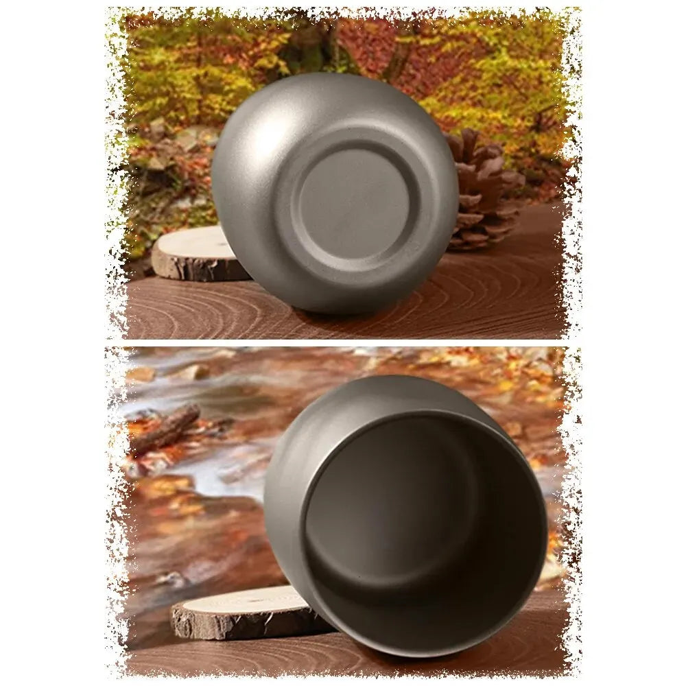 Tomshoo Titanium Cup Insulated Double Wall Drink Cup Camping Titanium Water Cup Camping Hiking Supplies Wild and Camping Trips
