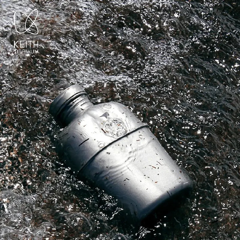 Pure Titanium Outdoor Camping Hiking Canteen Mess Kit Water Bottle Set New Ultralight Carrying Pouch Ti3060 ﻿