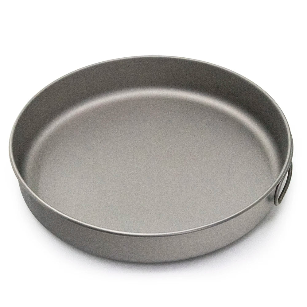 Outdoor Ultralight Titanium Frypan Camping Hiking Picnic Cooking Frying Pan Titanium Pan Utensils Hiking Picnic Cooking Picnic