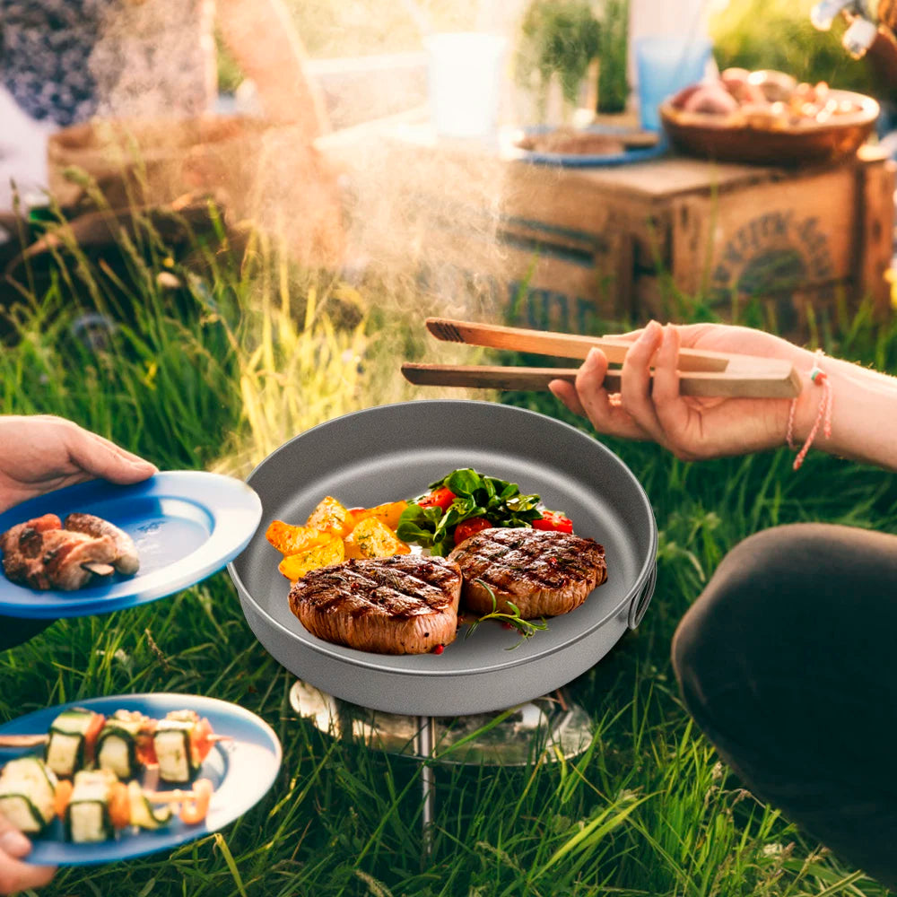 Outdoor Ultralight Titanium Frypan Camping Hiking Picnic Cooking Frying Pan Titanium Pan Utensils Hiking Picnic Cooking Picnic
