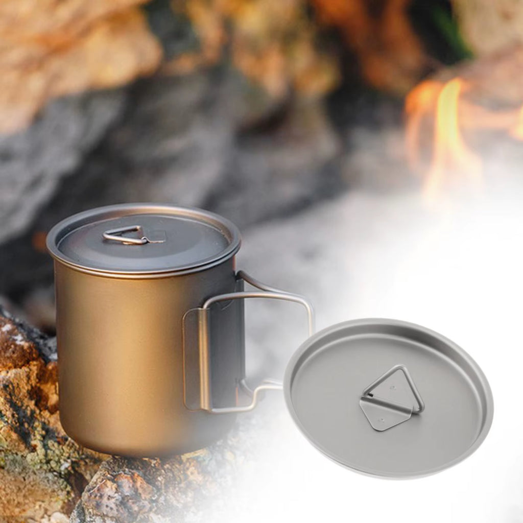 Titanium Outdoor Mug Lid Cookware Cooking Camping Pot Lid Tableware Drinking Milk Cups Lid for Backpacking Hiking Picnic