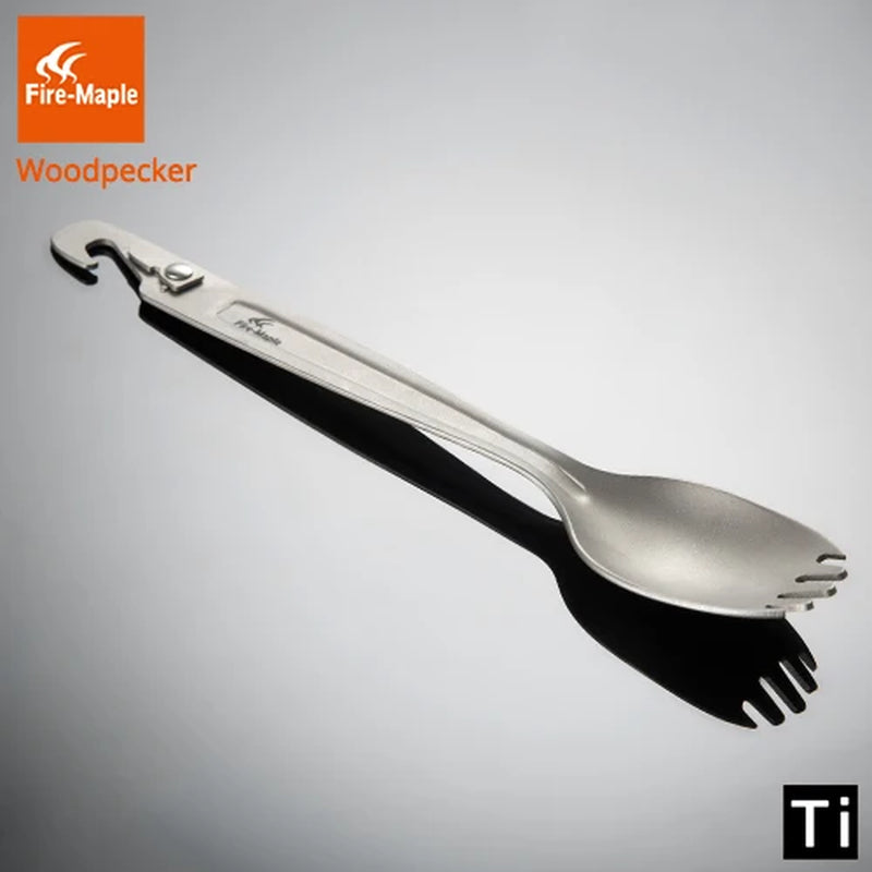 Fire Maple Titanium Spork with Multi Function Punch Ultralight Hiking Camping Cutlery Outdoor Tableware Awarded ISPO Gold Winner