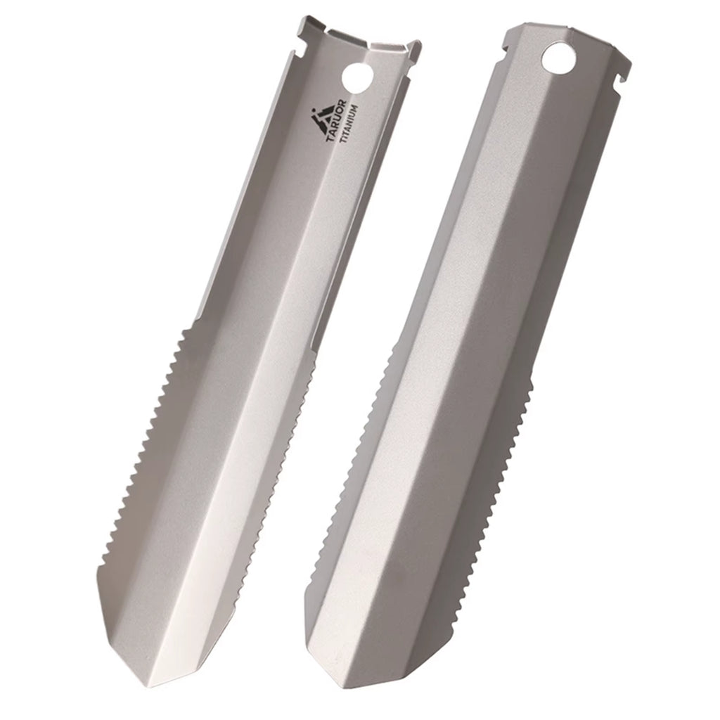 Tomshoo Titanium Garden Hand Serrated Shovel Outdoor Camping Hiking Backpacking Trowel with Clip Hand Shovel Outdoor Tools