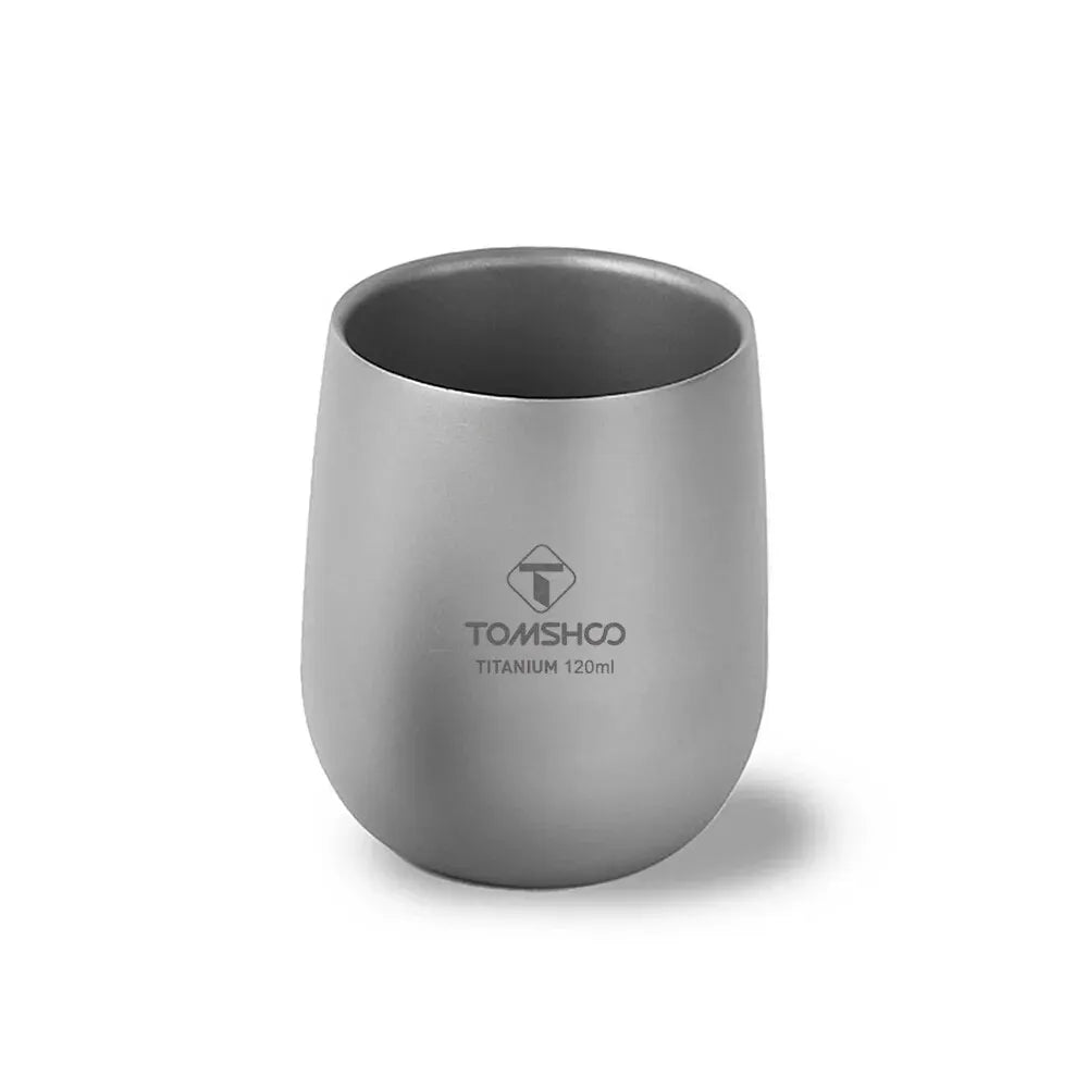 Tomshoo Titanium Cup Insulated Double Wall Drink Cup Camping Titanium Water Cup Camping Hiking Supplies Wild and Camping Trips