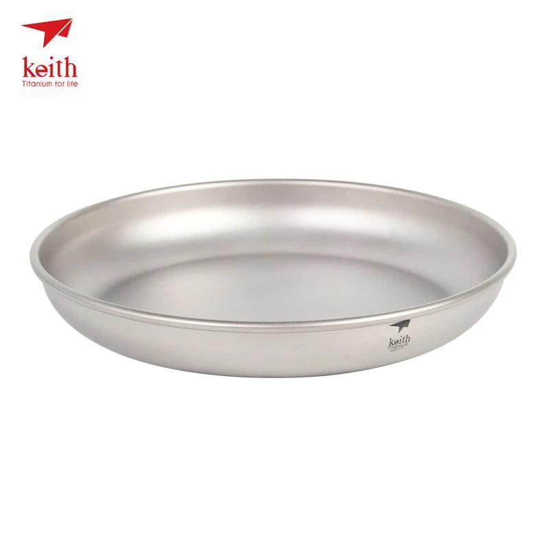 Titanium Plate Sets Camping Titanium Dishes Saucer Outdoor Tableware Cutlery Camping Hiking Travel Plates Ti5371