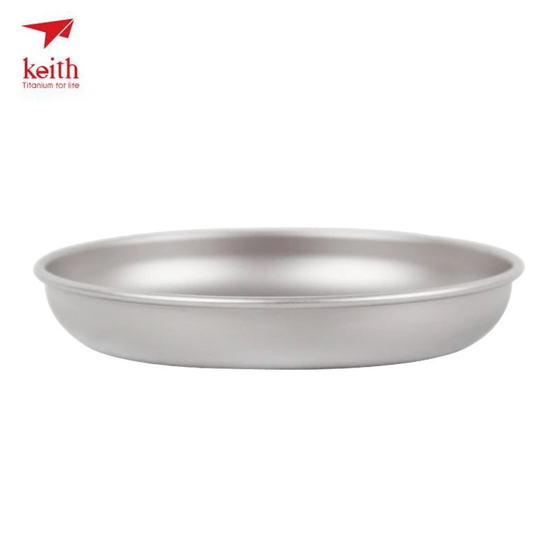 Titanium Plate Sets Camping Titanium Dishes Saucer Outdoor Tableware Cutlery Camping Hiking Travel Plates Ti5371