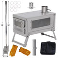 Titanium Folding Stove with 2M/3M Chimney Lightweight 0.8Mm Titanium Wood Stove for Outdoor Camping Hiking Bushcraft