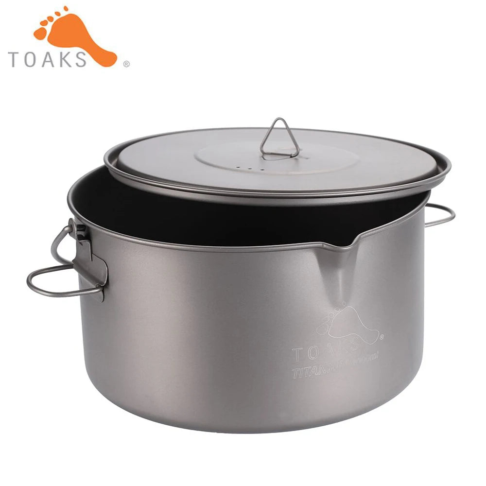 TOAKS TITANIUM POT with BAIL HANDLE Outdoor Camping Pot Lightweight Equipment 750Ml, 1100Ml, 1300Ml, 1600Ml, 2000Ml