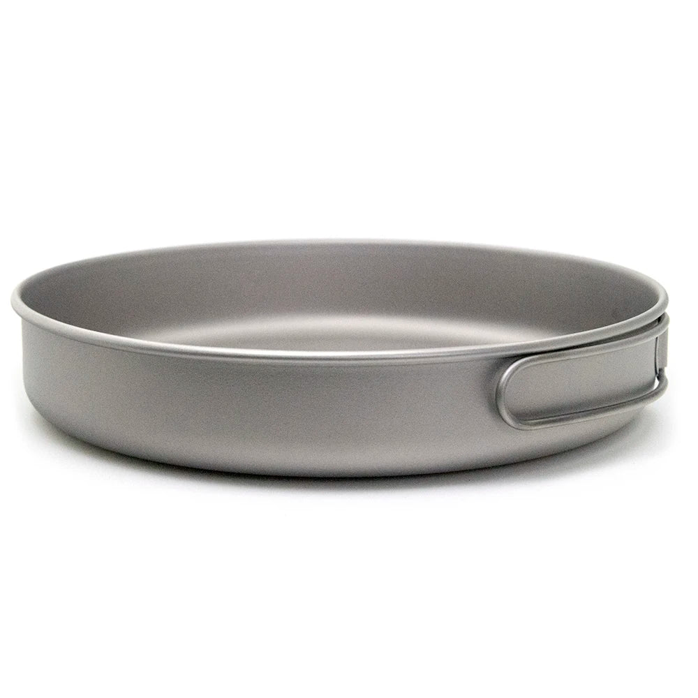 Outdoor Ultralight Titanium Frypan Camping Hiking Picnic Cooking Frying Pan Titanium Pan Utensils Hiking Picnic Cooking Picnic