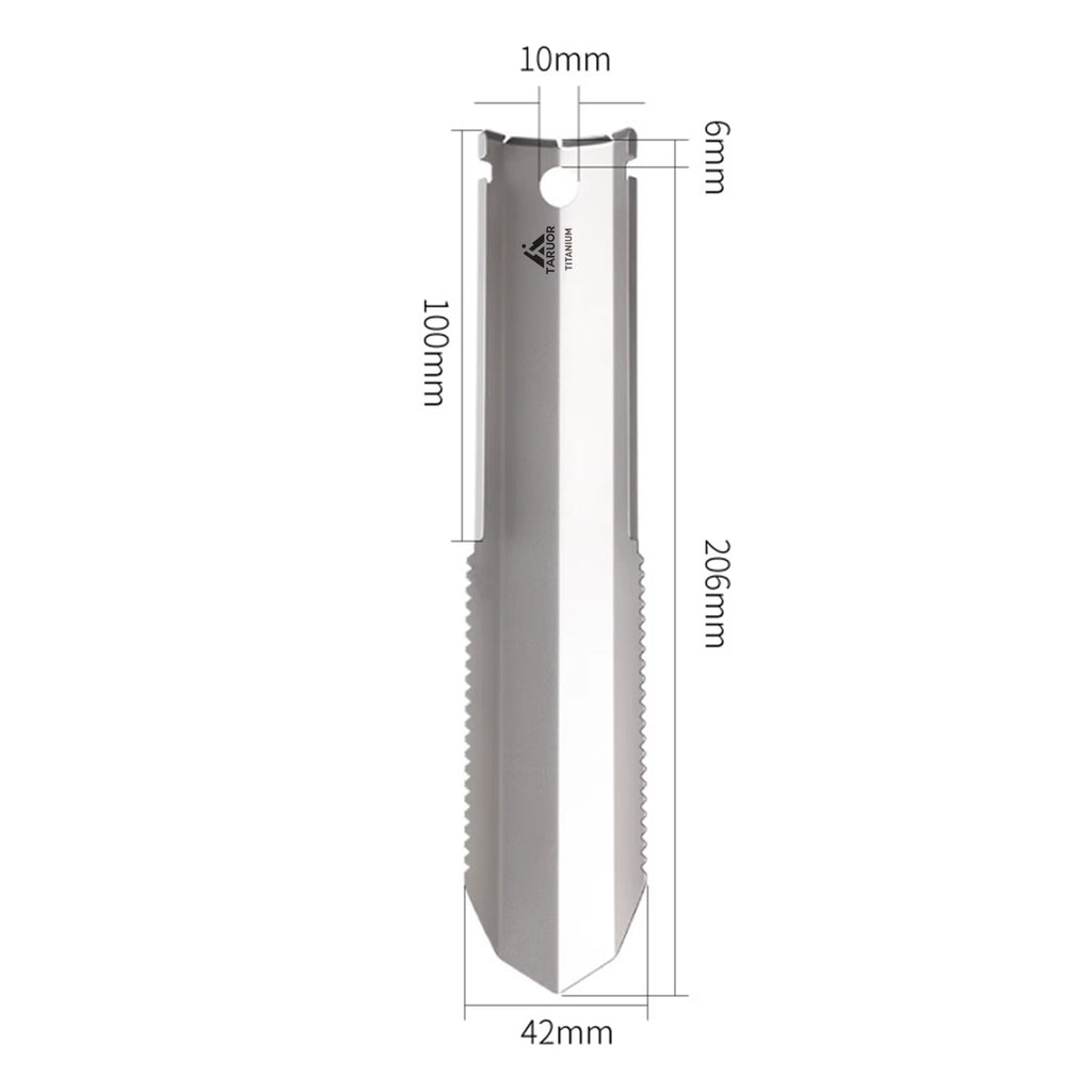 Tomshoo Titanium Garden Hand Serrated Shovel Outdoor Camping Hiking Backpacking Trowel with Clip Hand Shovel Outdoor Tools